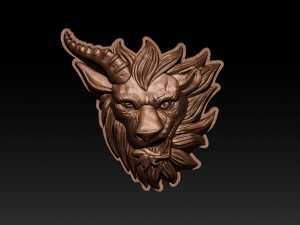 chimera - lion goat head pendant Modèles 3D en vedette