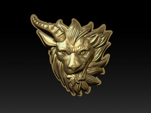chimera - lion goat head pendant Modèles 3D en vedette