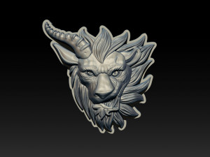 chimera - lion goat head pendant Modèles 3D en vedette