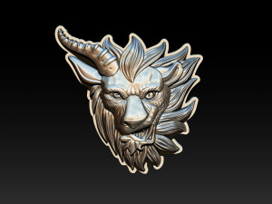 chimera - lion goat head pendant Modèles 3D en vedette