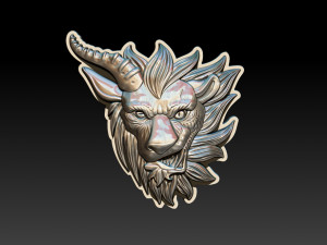 chimera - lion goat head pendant Modèles 3D en vedette