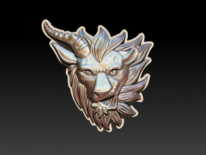 chimera - lion goat head pendant Modèles 3D en vedette