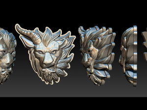 chimera - lion goat head pendant Modèles 3D en vedette