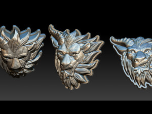 chimera - lion goat head pendant Modèles 3D en vedette