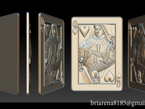 heart queen playing card pendant 3Dプリントモデル