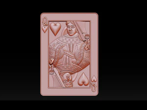 heart queen playing card pendant 3D Print Model