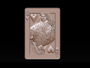 heart queen playing card pendant 3D प्रिंट मॉडल