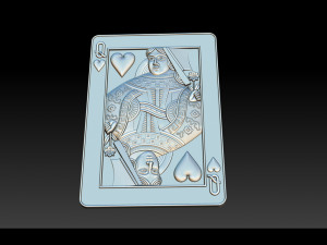 heart queen playing card pendant 3D प्रिंट मॉडल