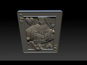 heart queen playing card pendant 3D Print Model