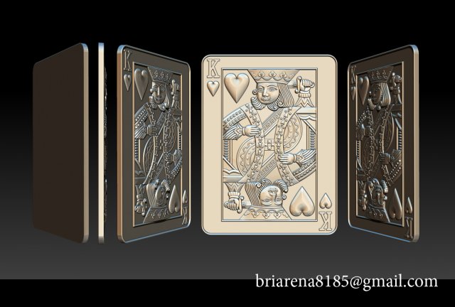 heart king playing card pendant 3D-printmodel .c4d .max .obj .3ds .fbx .stl .blend 