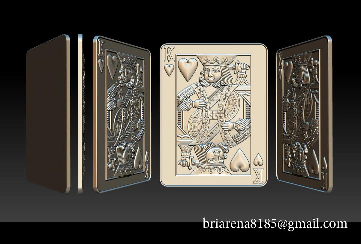 heart king playing card pendant 3D Print Model .c4d .max .obj .3ds .fbx .stl .blend 