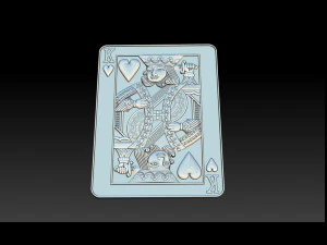 heart king playing card pendant 3D Print Model