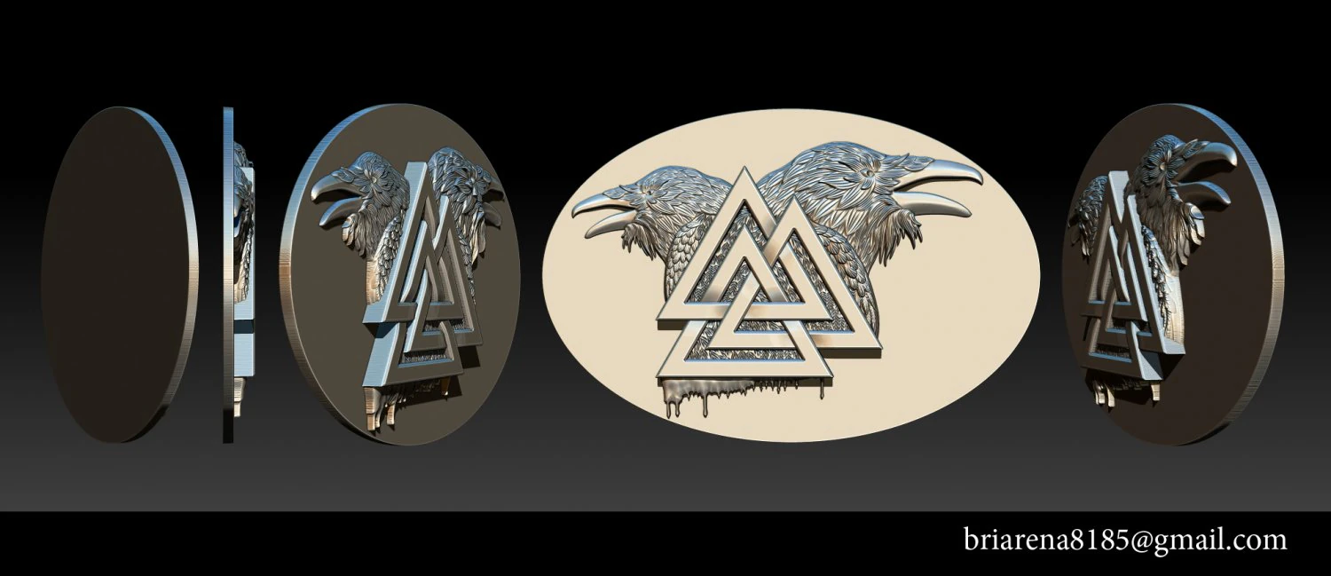 raven pendant 3D Print Model .c4d .max .obj .3ds .fbx .stl .blend 