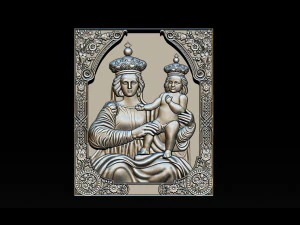 madonna and baby bas relief for cnc 3d 3D Print Model
