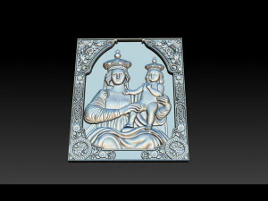 madonna and baby bas relief for cnc 3d 3D Print Model