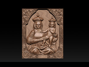 madonna and baby bas relief for cnc 3d 3D 打印模型