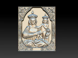 madonna and baby bas relief for cnc 3d 3D Print Model