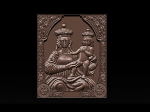 madonna and baby bas relief for cnc 3d 3D 打印模型