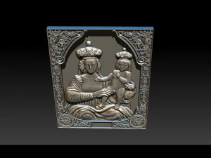 madonna and baby bas relief for cnc 3d 3D Print Model