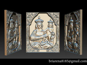 madonna and baby bas relief for cnc 3d 3D Print Model