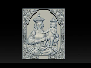 madonna and baby bas relief for cnc 3d 3D Print Model