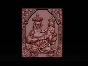 madonna and baby bas relief for cnc 3d 3D Print Model