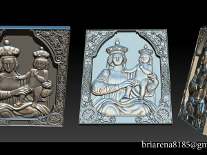 madonna and baby bas relief for cnc 3d 3D 打印模型