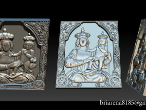 madonna and baby bas relief for cnc 3d 3D Print Model