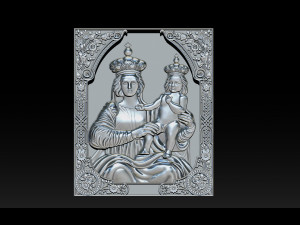 madonna and baby bas relief for cnc 3d 3D 打印模型