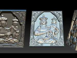 madonna and baby bas relief for cnc 3d 3D Print Model