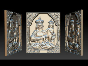 madonna and baby bas relief for cnc 3d 3D Print Model
