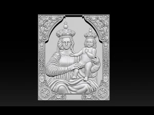 madonna and baby bas relief for cnc 3d 3D Print Model