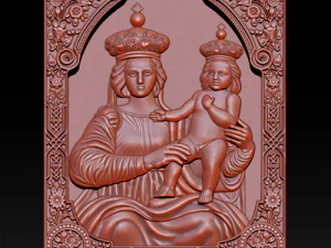 madonna and baby bas relief for cnc 3d 3D Print Model