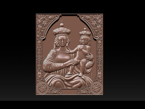 madonna and baby bas relief for cnc 3d 3D 打印模型