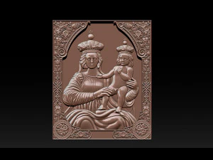madonna and baby bas relief for cnc 3d 3D Print Model