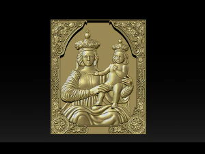 madonna and baby bas relief for cnc 3d 3D Print Model