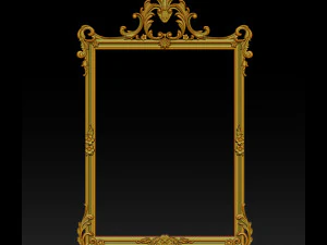 mirror classical carved frame 3D Print Model