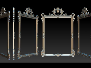 mirror classical carved frame 3D 프린트 모델