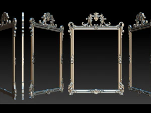 mirror classical carved frame 3D Print Model
