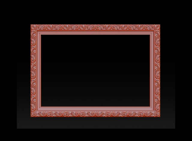 mirror classical carved frame 3D 打印模型 .c4d .max .obj .3ds .fbx .stl .blend 