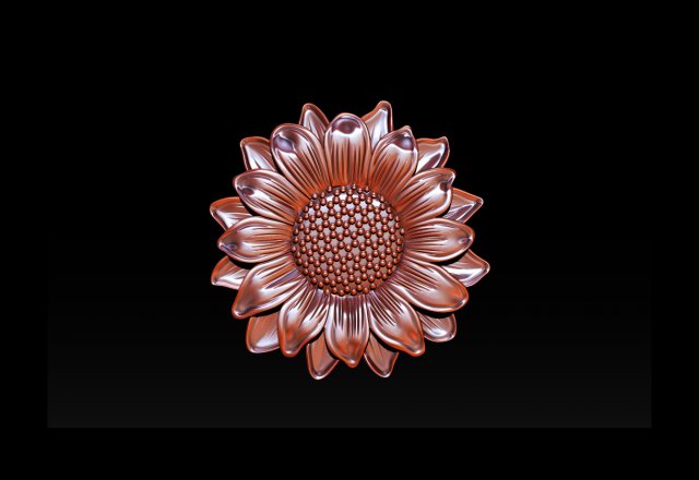 sunflower pendant jewelry 3D-printmodel .c4d .max .obj .3ds .fbx .stl .blend 