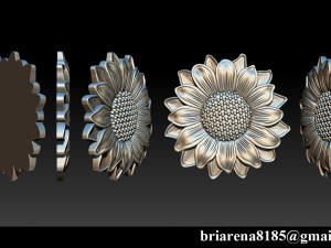 sunflower pendant jewelry 3D-printmodel