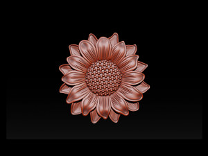 sunflower pendant jewelry 3D-printmodel