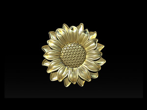 sunflower pendant jewelry 3D-printmodel