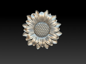 sunflower pendant jewelry 3D-printmodel