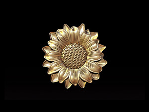 sunflower pendant jewelry 3D-printmodel