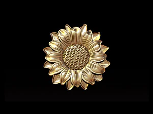 Sunflower pendant jewelry 3D Print Model