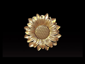 sunflower pendant jewelry 3D-printmodel