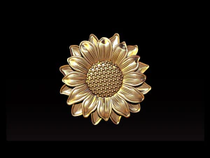 Sunflower pendant jewelry 3D Print Model
