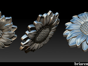 sunflower pendant jewelry 3D-printmodel